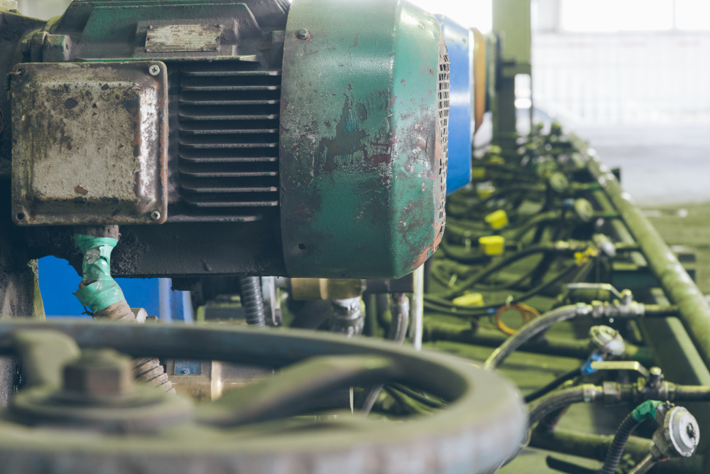 Motor eléctrico más pequeño con muestras de desgaste